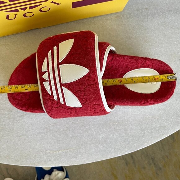 Adidas x Gucci 702412 Mens Slides Sandals Shoe, Red, sz Gucci 9 & 10 - Picture 9 of 16